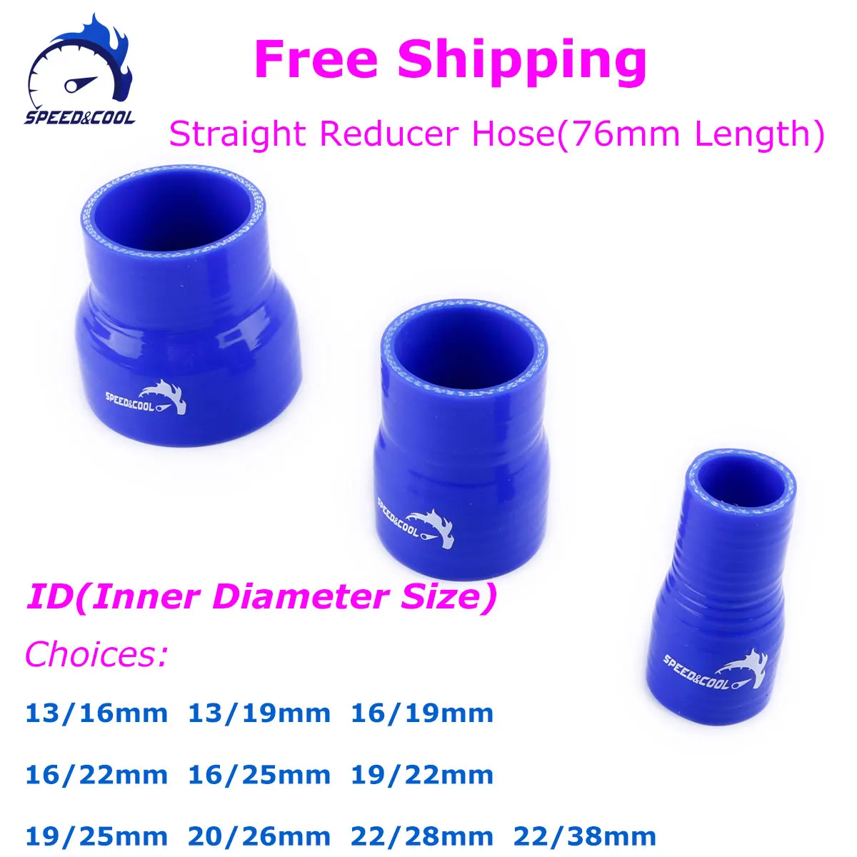 Straight Reducer Hose General Silicone Coolant Intercooler Pipe Tube Hose 13mm 16mm 19mm 20mm 22mm