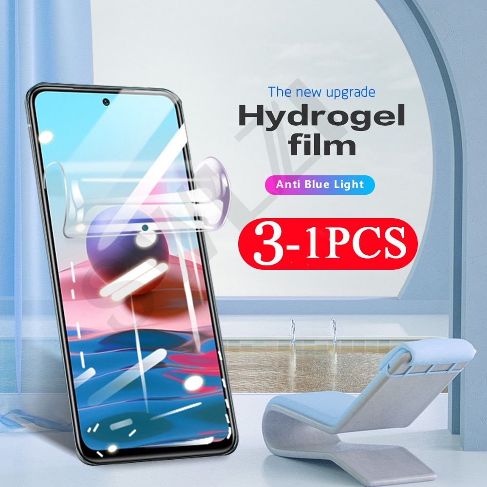 3-1pcs soft full cover hydrogel film for Redmi note 10 10S 10X 9 pro Max 9S 9T 8 8T 7 7S phone screen protector film Not Glass