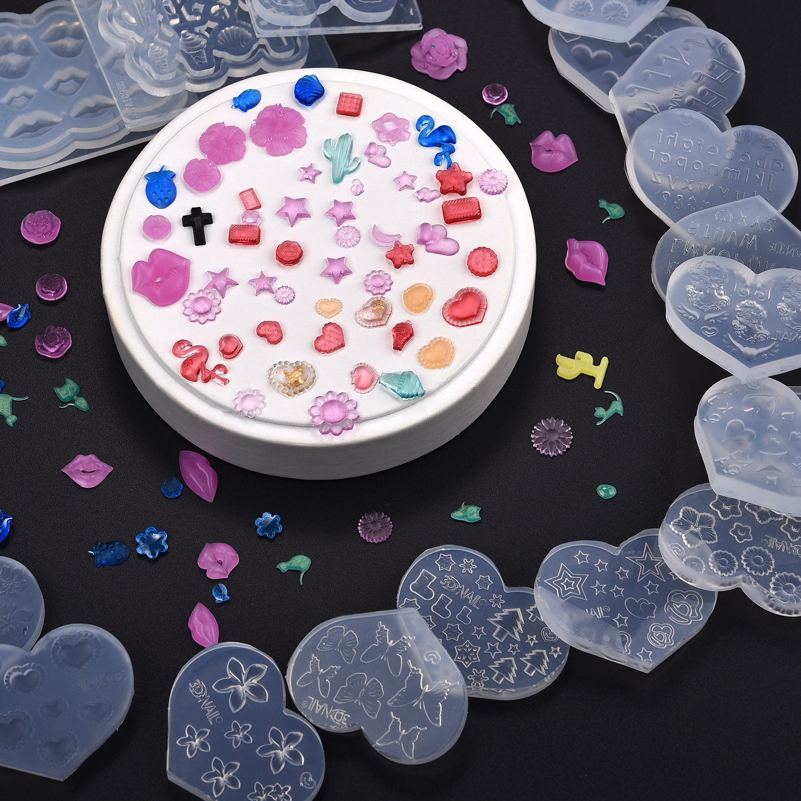 1pc Mini Silicone Mold 3D Moon Stars Shell Sea Snail Resin Charms Mold For DIY Jewelry Making Mold Nail Art Decororation