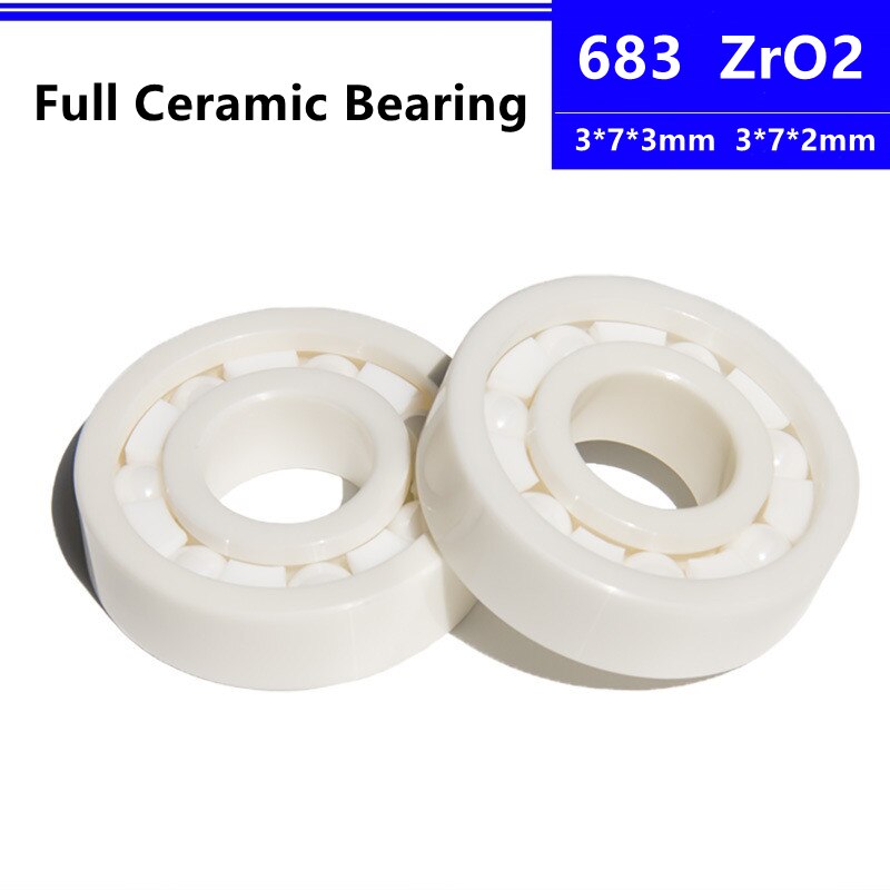 4pcs/10pcs 683 3*7*3mm 3*7*2mm Zirconia Full ZrO2 Ceramic Deep Groove Ball Bearing Nonmagnetic 3x7x3mm 3x7x2mm