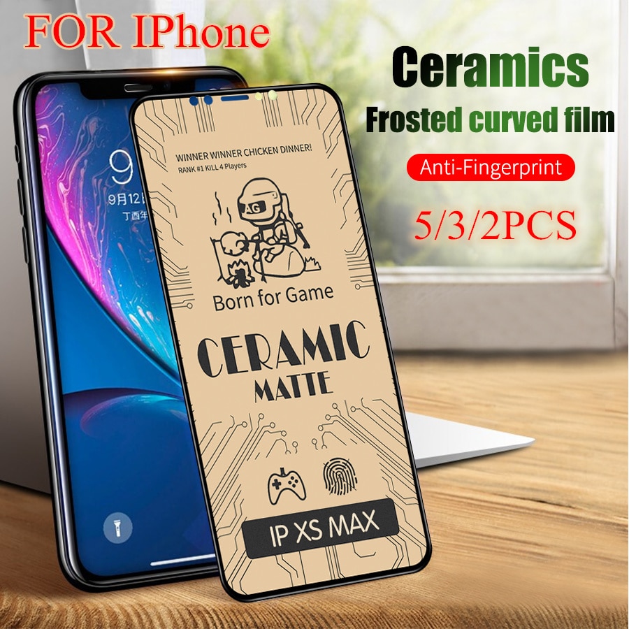 5/3/2PCS Matte Soft Ceramic Tempered Glass for IPhone 12 Pro X XR XS Max 6 7 8 Plus 11Pro 7plus Protective Screen Protector Film