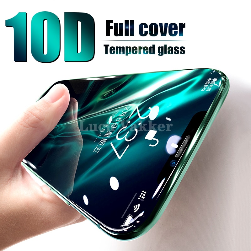 10D Curved Full Cover Tempered Glass on the For iPhone X XS Max XR 11 Pro Screen Protector Glass For iPhone 7 8 6 6s Plus Film