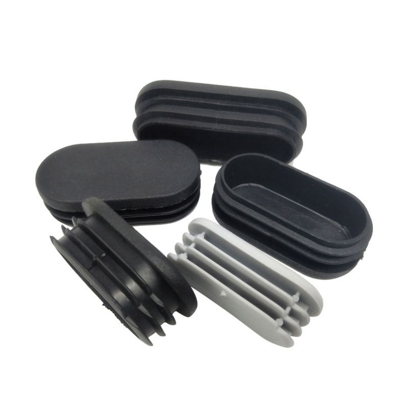 2/4/8Pcs Oval Plastic Pipe Plugs Tubing Pipe Insert Stopper Table Chair Feet Cap Caps Black/White/Grey 10*20mm~50*120mm