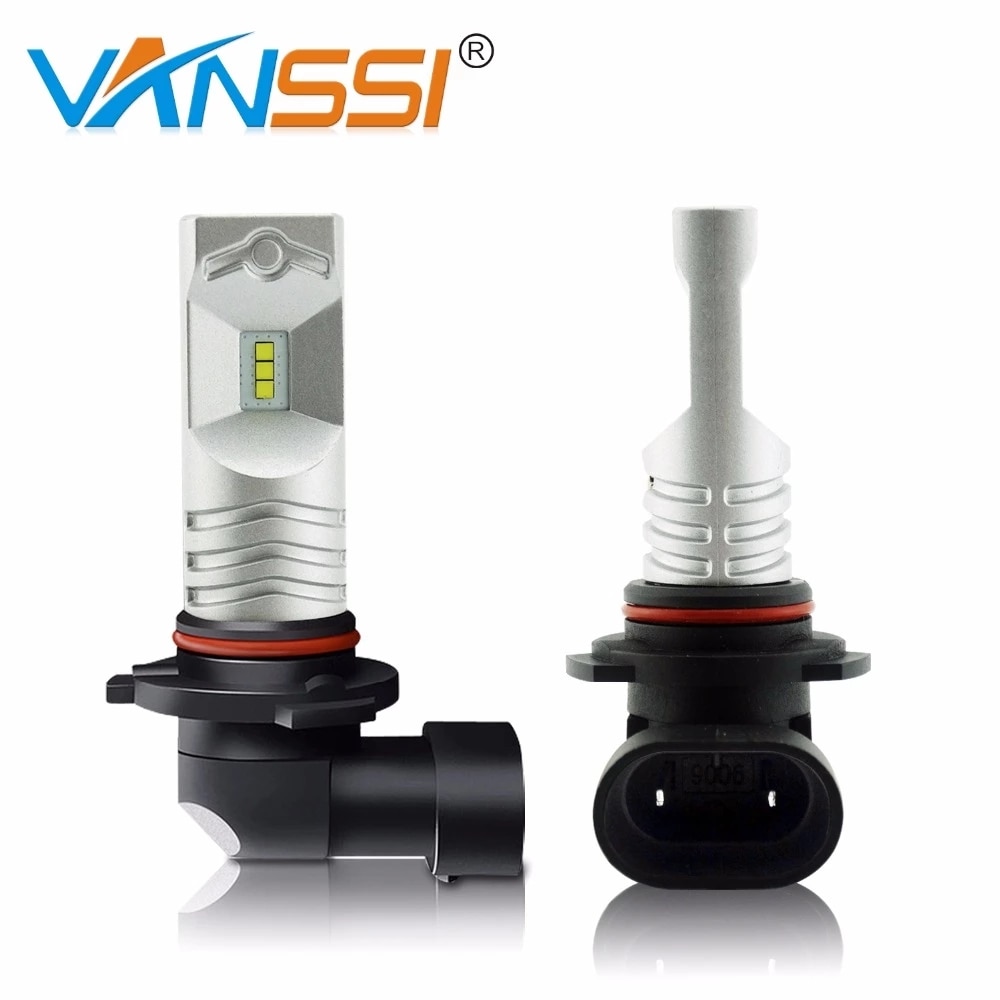 VANSSI 2pcs 9006 HB4 Car LED Fog Light Bulbs High Power 4000lm CSP Chipsets Super Bright 6000K White DC12-24V Auto Fog Lamp