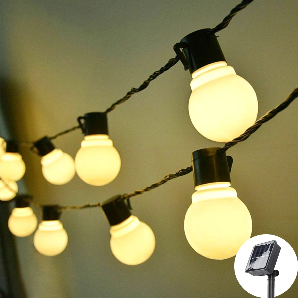 Outdoor Garland Light LED Festoon Street Solar String Lights For Christmas Garden Party Decoration