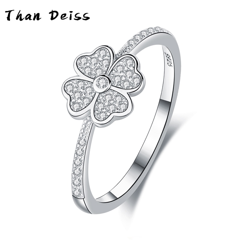 New Explosion S925 Sterling Silver Clover Ring Female Europe And The United States Simple Fashion Index Finger Ring