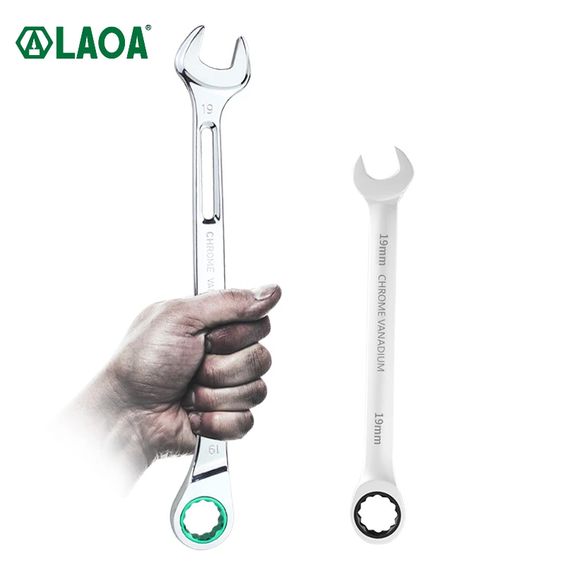 LAOA 72T Ratchet Combination Wrench CR-V Two-end Torque Gear Socket Wrench Professional  Car Repair