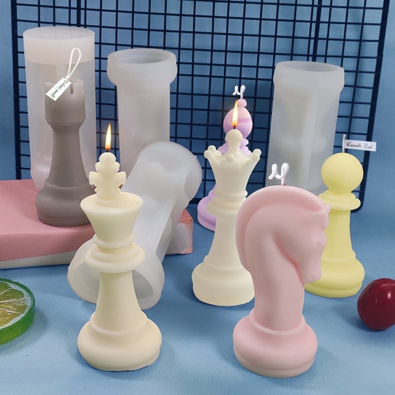 3D International Chess Candle Epoxy Resin Mold Aromatherapy Plaster Silicone Mould DIY Crafts Ornaments Casting Tool