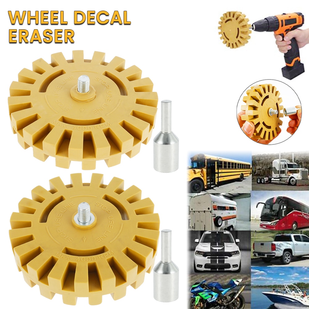 Car Pneumatic Rubber Eraser Wheel Pad Rubber Disk Decal Eraser Wheel Car Sticker Remover Paint Cleaner Car Polish Auxiliary Tool