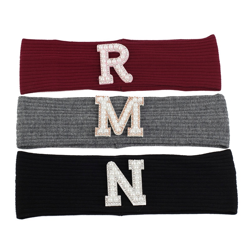Newborn Soft Solid Color Headband With Pearl Rhinestones Children's New Casual Headwear Fashion Hairband Turban Hair Access