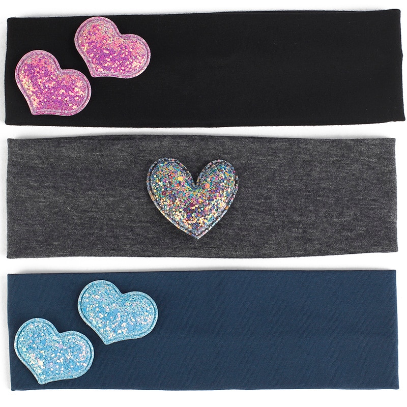 Flashing Love Children's Headband Fashion Headwear kids casual New Elastic Hairband Headwrap Solid Color Turban Hair Access