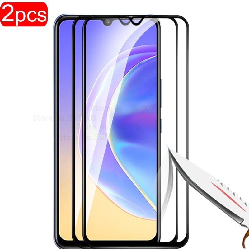 2Pcs Full Cover Protective Glass For Vivo V21E Tempered Glass Screen Protectors For Vivo V 21 e 5G V20pro 20Pro Protection Films
