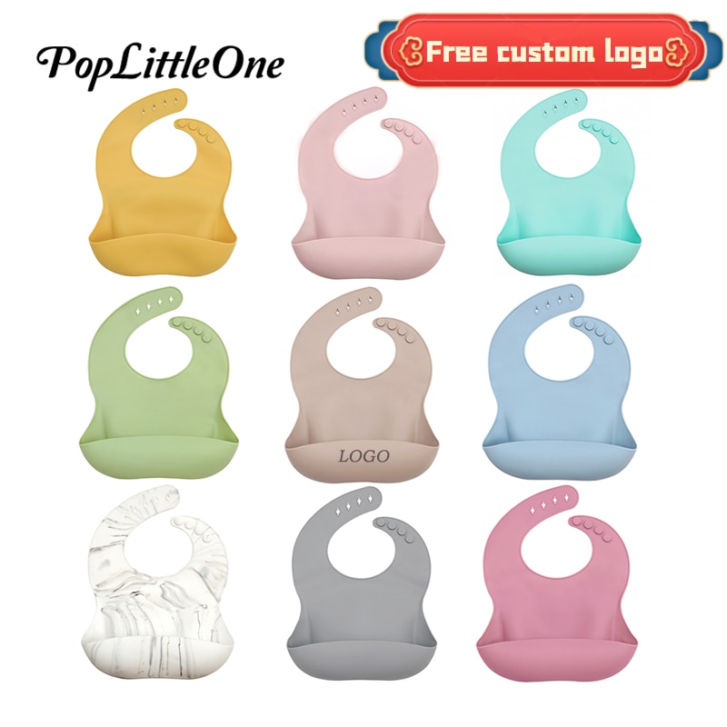 Baby Shower Gift Feeding Waterproof Baby Bibs For Newborn Silicone Burp Cloth Portable Adjustable Bib Children's products