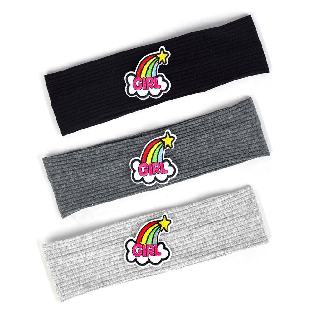 Children's Headband Solid Color Soft Elastic headwear Rainbow Printing Fashion Ribbing New Kids Casual headband Hair Access