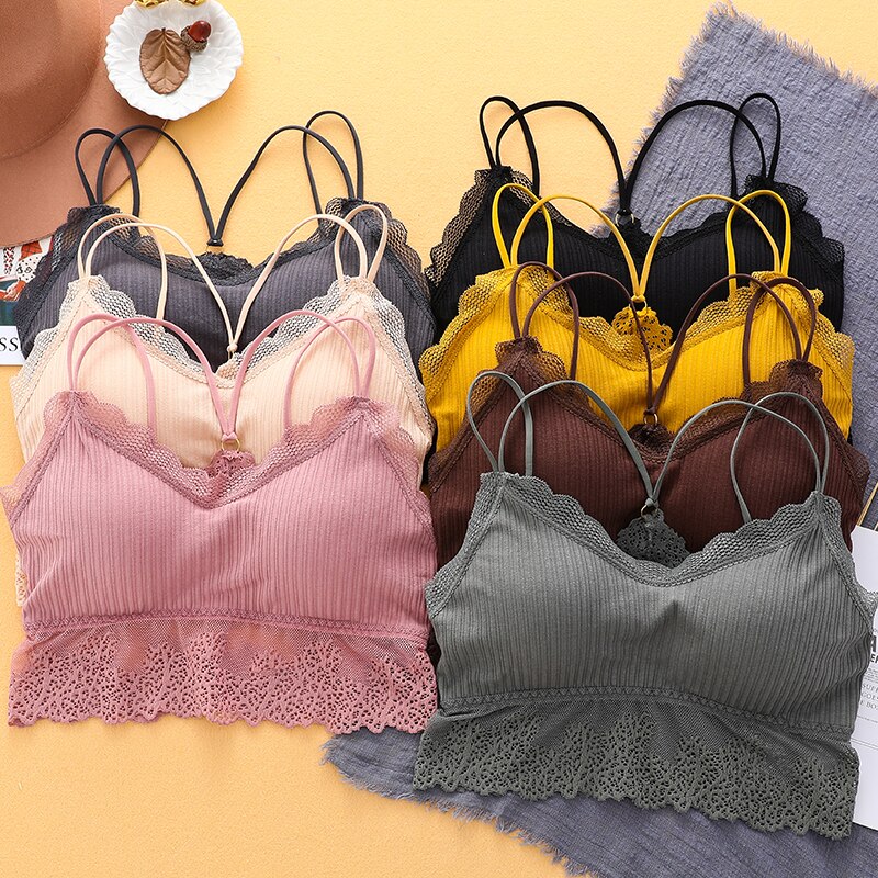 2022 New Arrival Women Push Up Wireless Lace Bra Top Women Plus Size Bralette Underwear Lingerie Full Cup
