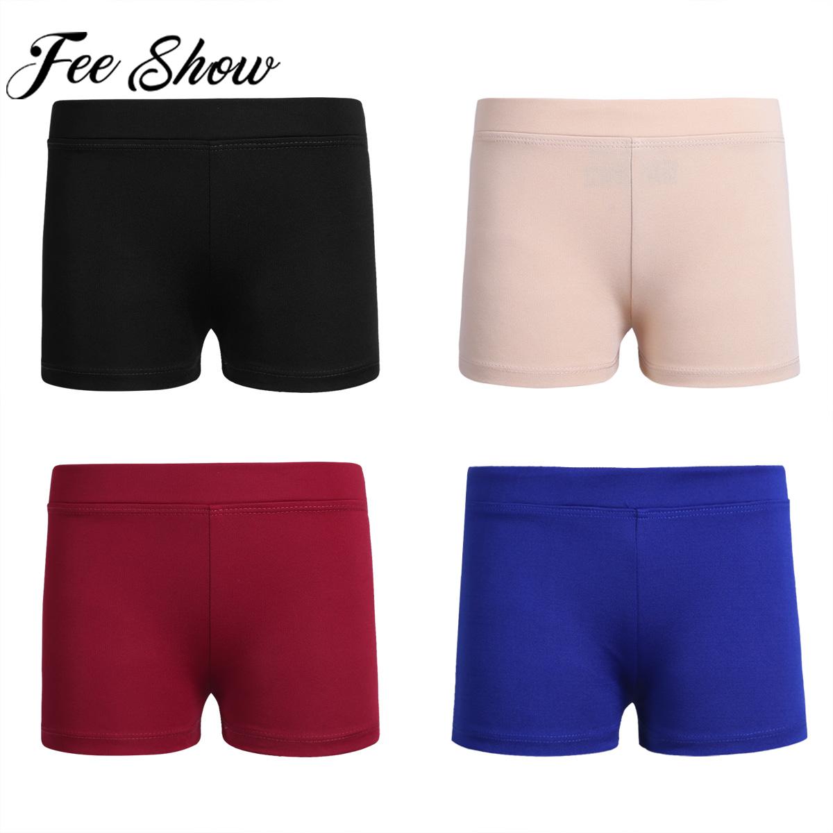 Kids Girl Elastic Waist Sports Shorts Bottoms For Ballet Dance Yoga Gymnastic Workout Summer Boy-cut Dancewear Children's S