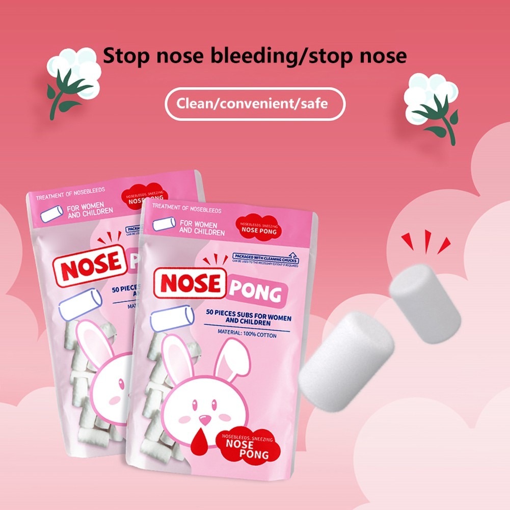 50 Capsules Nose Blood Stop Bobbin Child Nose Bleeding Runny Nose Nose Spray Degreasing Children Big People Cotton Roll