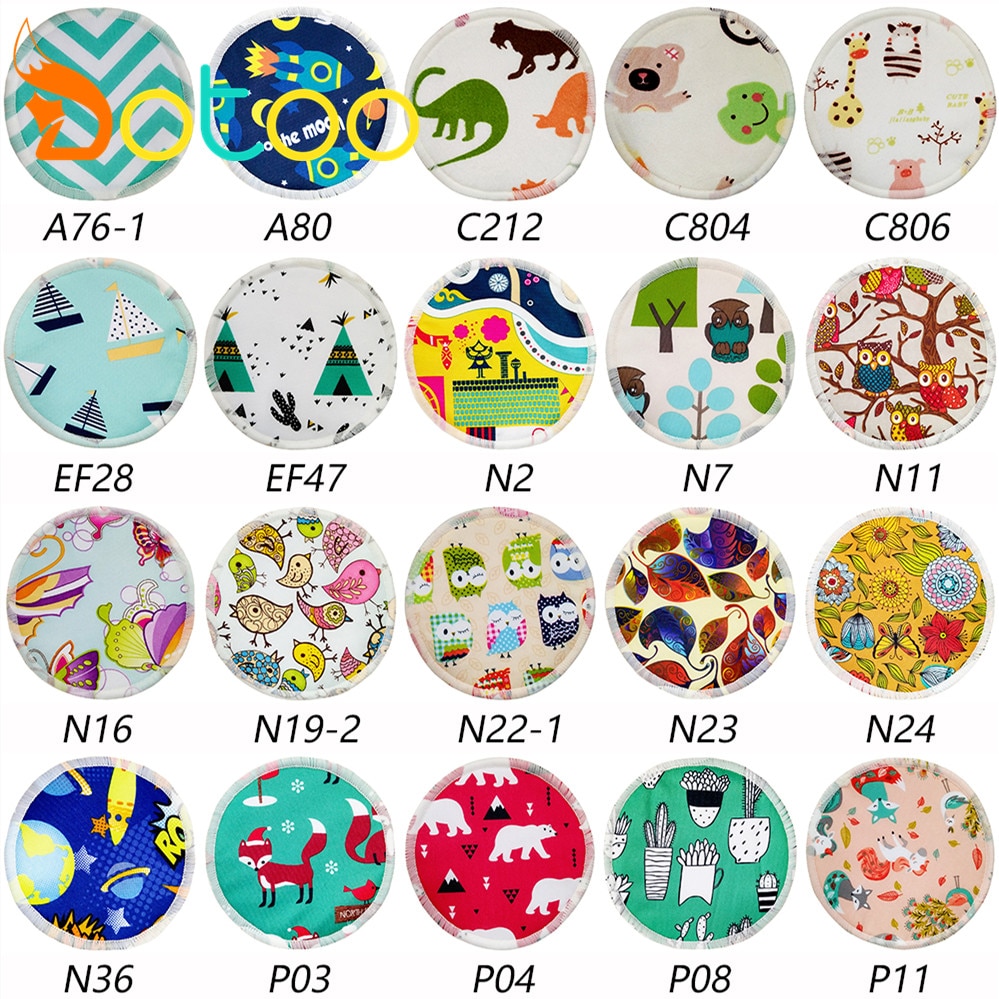 Dotoo 12PCS Organic Bamboo Breast Pad Nursing Pads For Mum Waterproof Washable Feeding Pad Bamboo Stay Dry Reusable Breast Pad