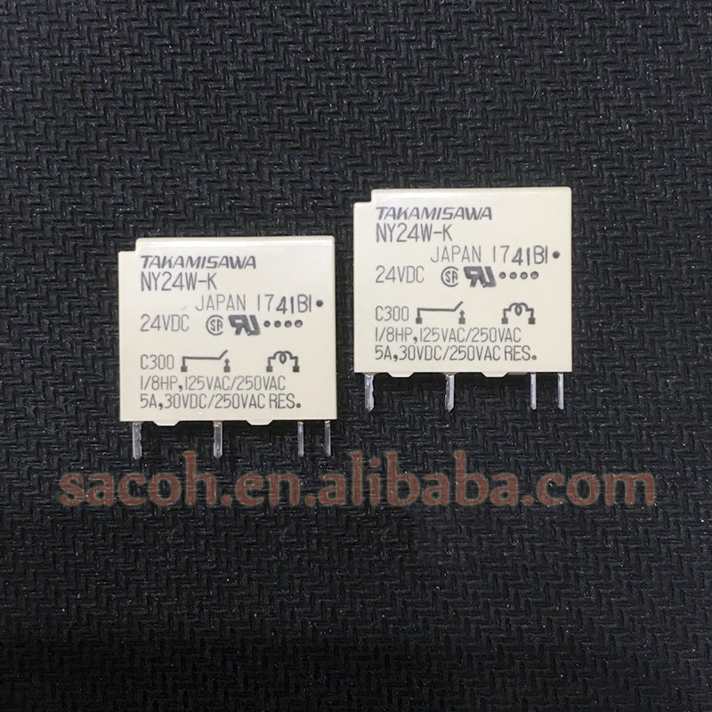 5PCS/lot New OriginaI NY24W-K NY24W or NY12W-K or NY5W-K 5A 24V DC24V DC12V DC5V Power Relay