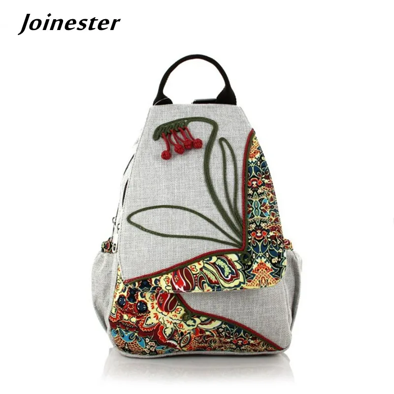 Hand Knitted Ethnic Backpacks for Women рюкзак женский Floral Casual Travel Bags Girls Vintage