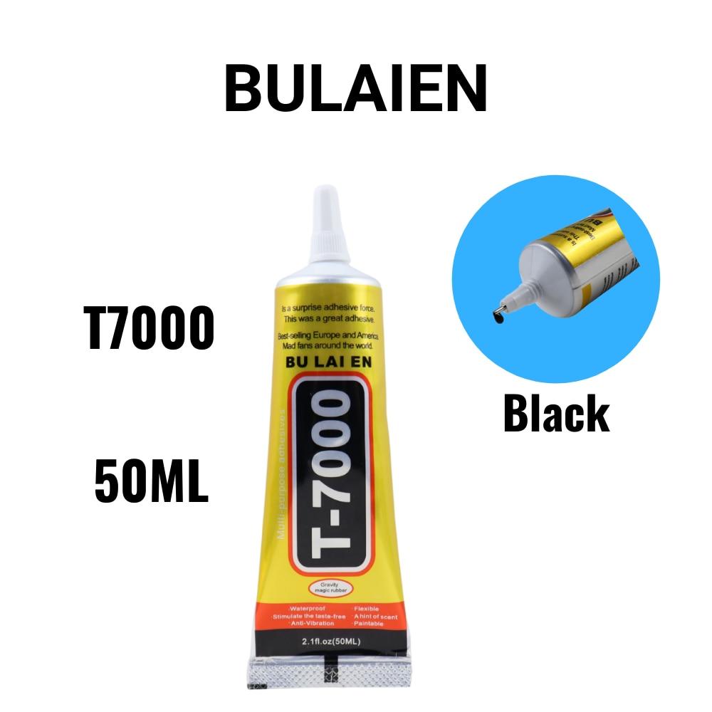 Bulaien T7000 50ML Black Contact Phone Repair Adhesive Electronic Components Glue With Precision Applicator Tip