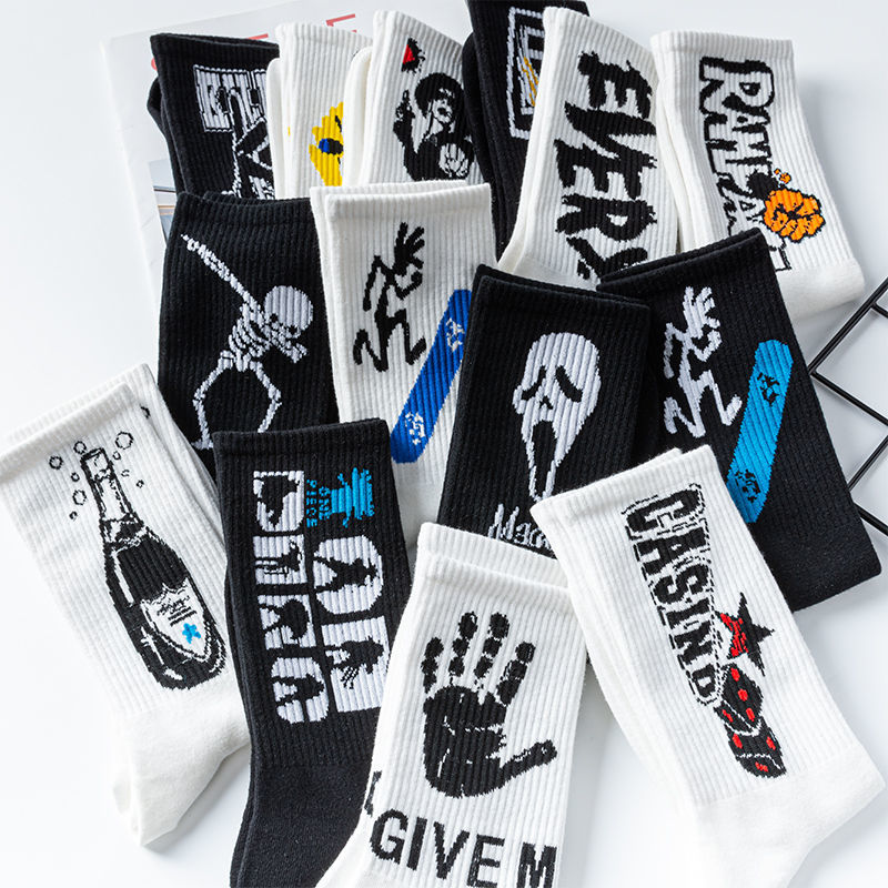 Ins Style Basketball Men Socks Cotton Hip-hop Female Sports Socks High Quality Harajuku Cool Funny Socks For Men And Women Socks