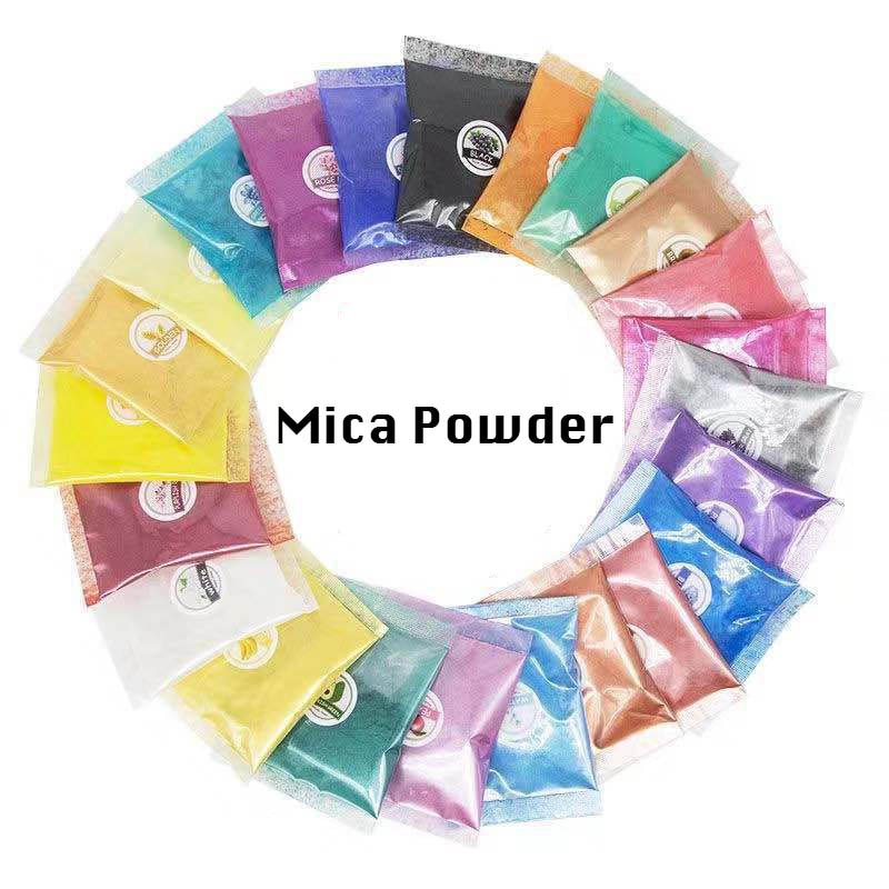 Mica Powder 24 Colors of Pigment for Paint Dye Soap Making Nail Polish Epoxy Resin Candle Making Bath Bombs Slime Powder 5g