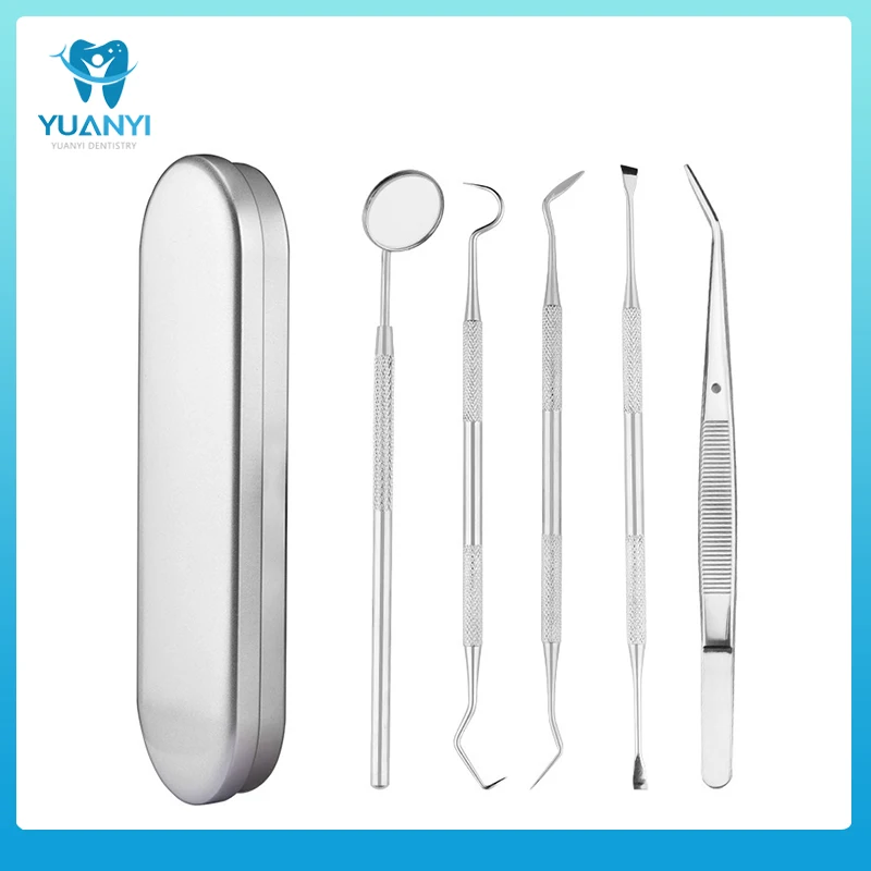 Dental Tool Set Mirror Stainless Tooth cleaning tool Mouth Mirror Tweezers Probe Dental Kit Oral