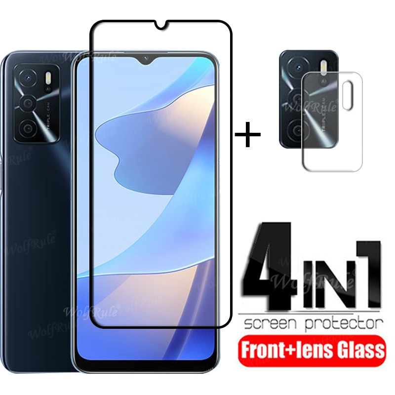 4-in-1 For OPPO A16 Glass For OPPO A16 A 16 Tempered Glass Full Cover Screen Protector For OPPO A53 A92 A72 A52 A16 Lens Glass