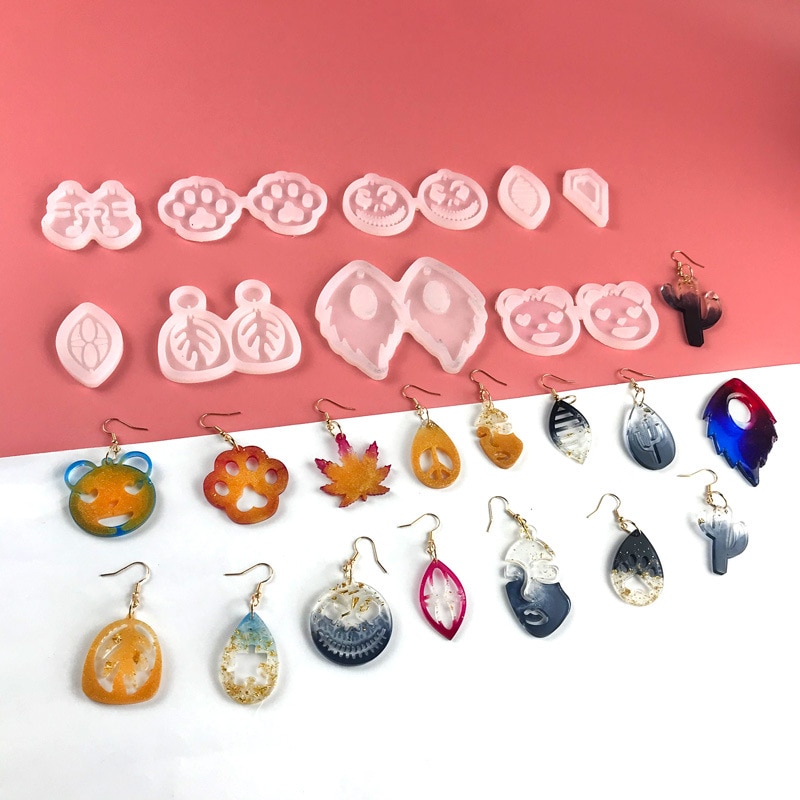 Bohemian Multi-style Earring Silicone Mold DIY Handmade Glasses Face UV Resin Pendant Epoxy Mold Fashion Jewelry Accessories
