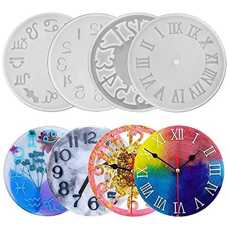 Clock Resin Molds Arabic Roman Numerals Constellation Silicone Casting Epoxy Resin Mold Handmade DIY Jewelry Crafts Making Tools