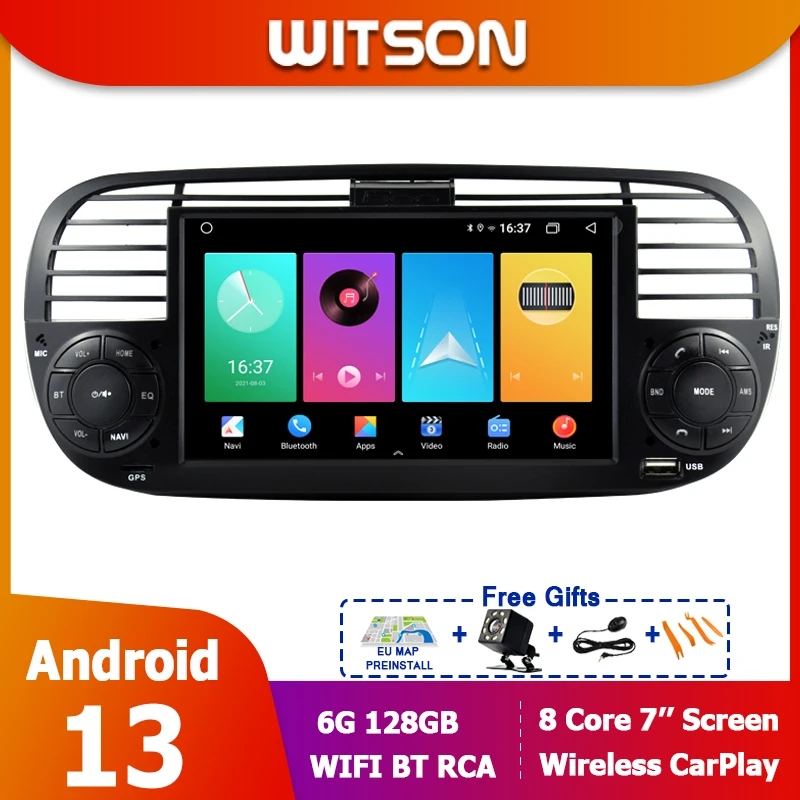 7 Inch Android 13 Radio Car GPS Navigation Multimedia Player for FIAT 500 2Din Car Radio Stereo