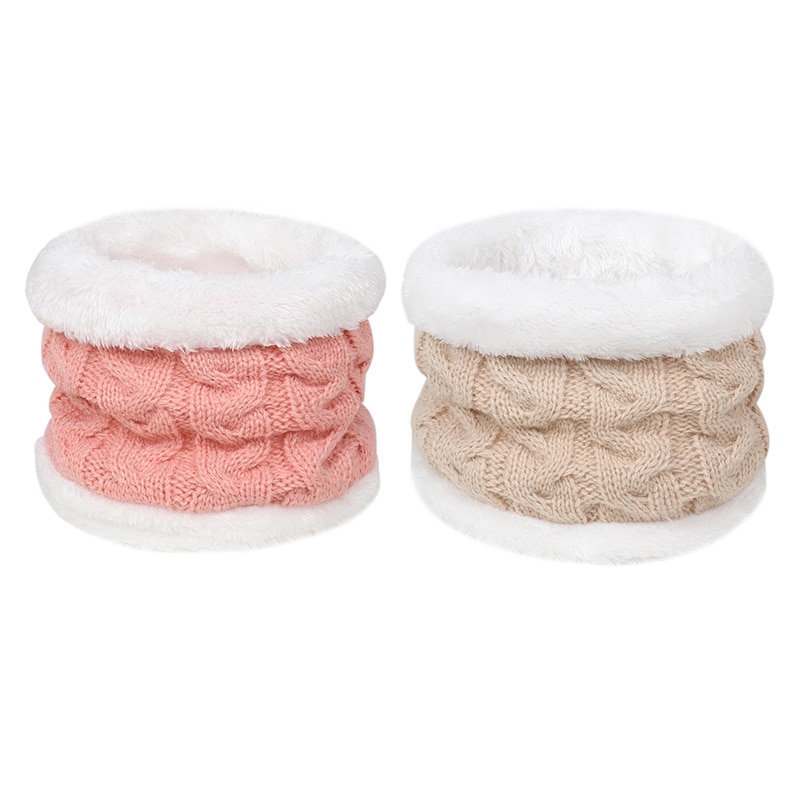 Baby Scarf Autumn Winter Children Plush Knitted Scarves Thicken Warm O Ring Scarf Boys Girls Neck Warmer Collar
