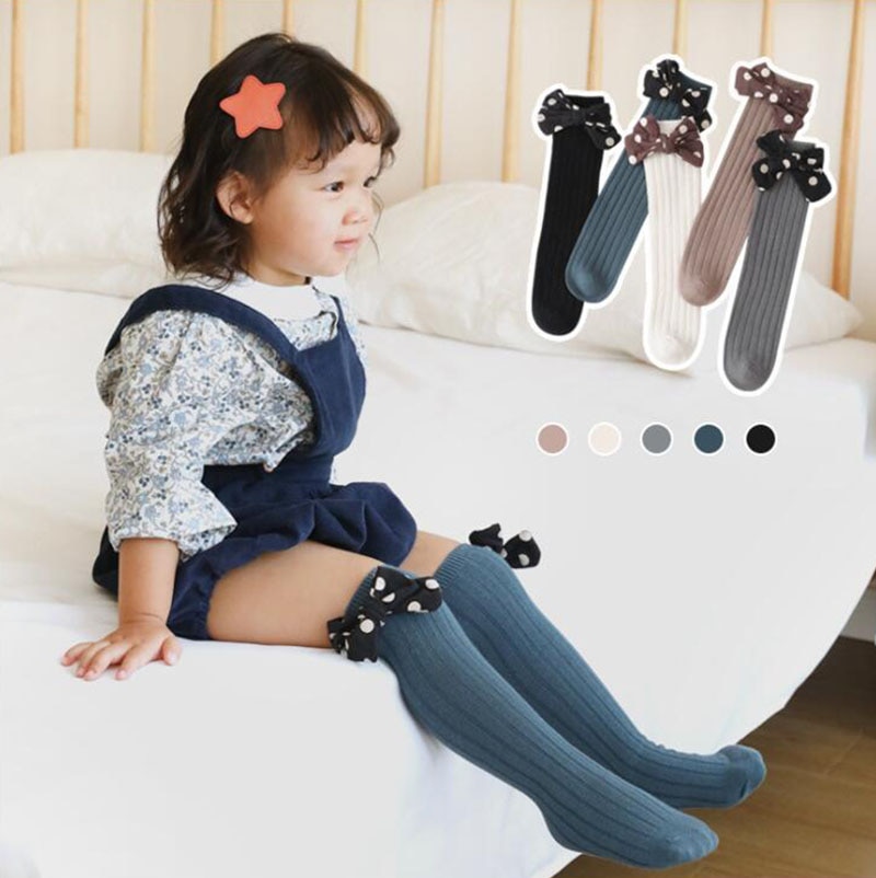 1-8Y Winter Autumn Baby Knee High Socks Baby Girls Infants Toddlers Soft Cotton Baby Socks Children's Long Socks