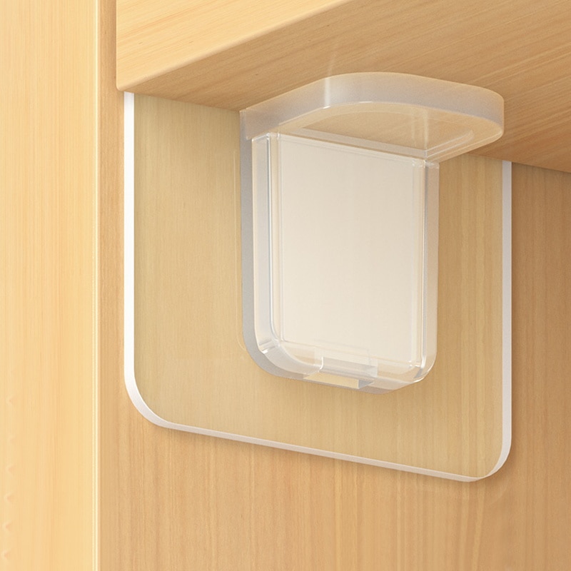 4/8Pcs Fixed Support Shelf Reinforced Drill Free Nail Instead Holders Cabinets Support Clips Plastic Self-adhesive Support Pegs