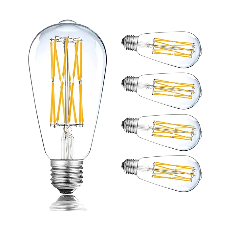 E27 Vintage LED Edison Filament Ampoule ST64 12W 16W Incandescent Equivalent 160W Lamp Clear Glass