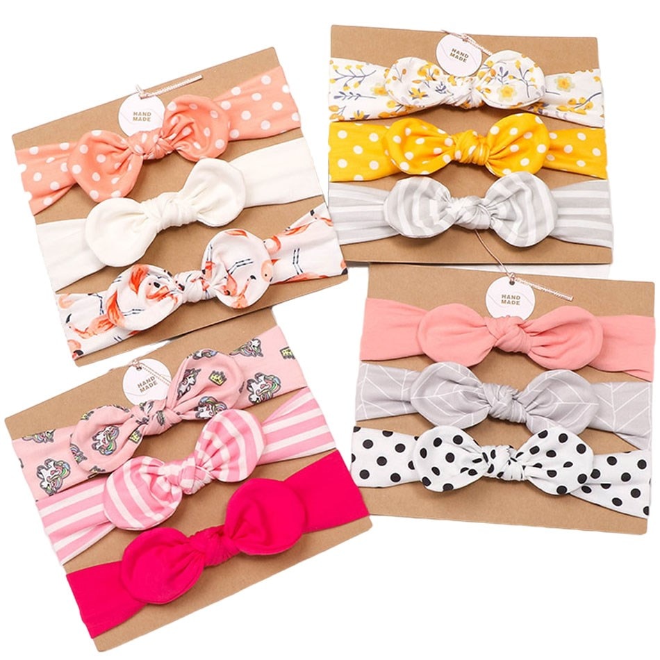 Baby Girl Headband Handmade Colorful Toddler Hairbands with Bows Elastic Hair Accessories Newborn Headwrap for Girls 0-24 Months