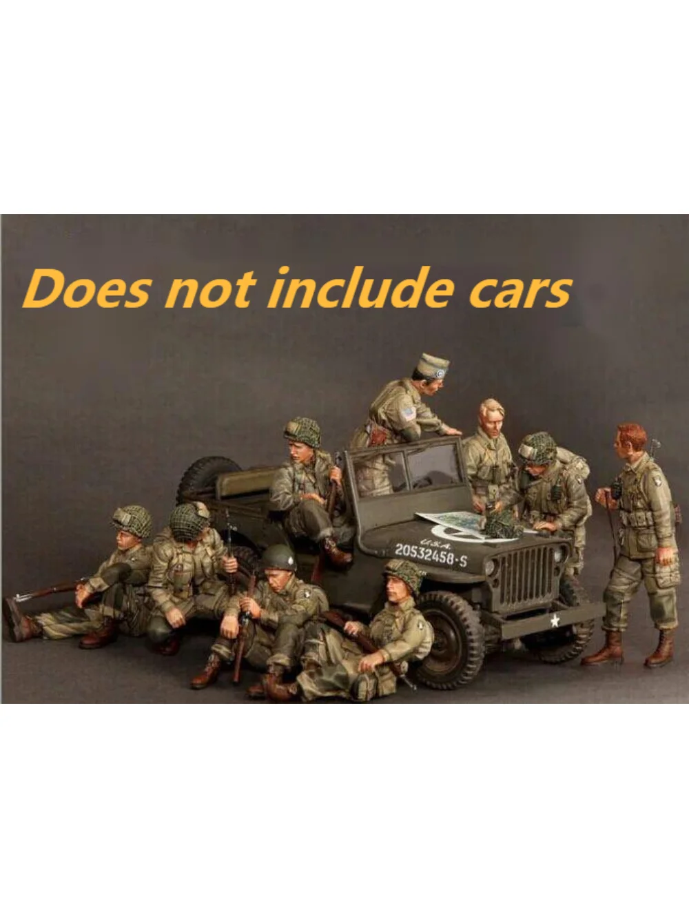 1/35 Scale Die-casting  U.S. 101st Airborne Division 9 People (no Cars),Unpainted