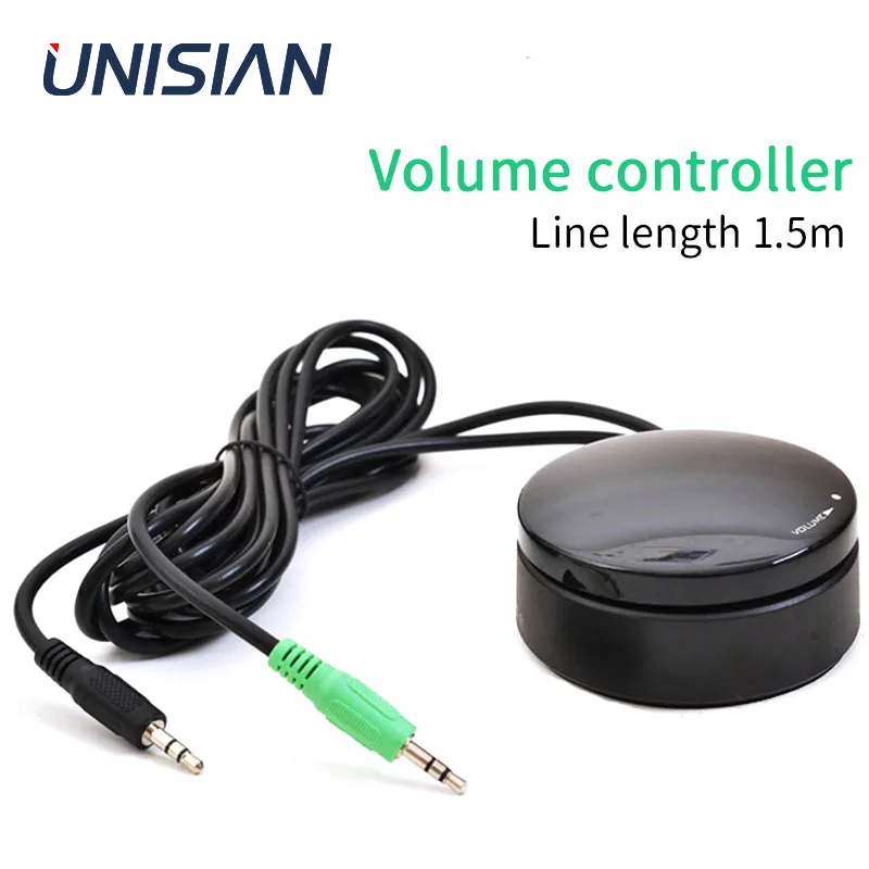 UNISIAN Audio Volume Wired Controller Aux 3.5mm Signal Volume  Control by Cable Adjustment For
