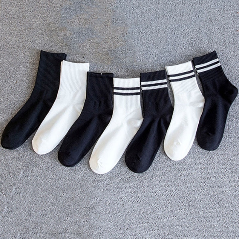 Urgot 5 Pairs Socks Women's Socks Couples Spring Summer Cotton Black Men's Cotton Ins Unisex Sports Long Tube Keep War