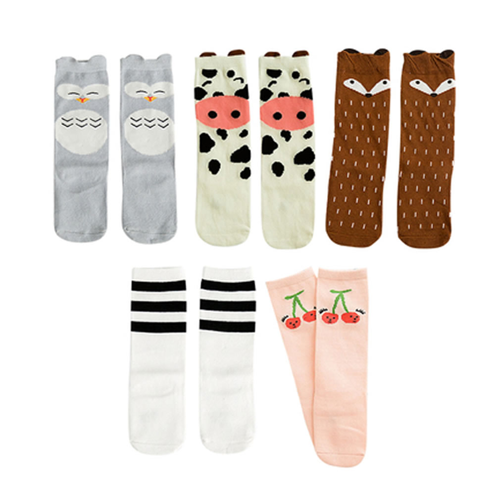 Children's socks cotton stockings boy sports socks thin girl baby socks floor Knee High Animal Sokken