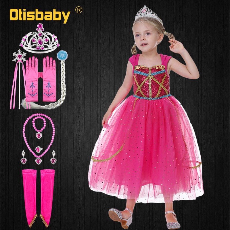 Fancy Young Girl Rose Vest Jasmine Tulle Princess Dress Halloween Costume for Kids Backless Kokoshnik Aladdin Girl Arab Clothes