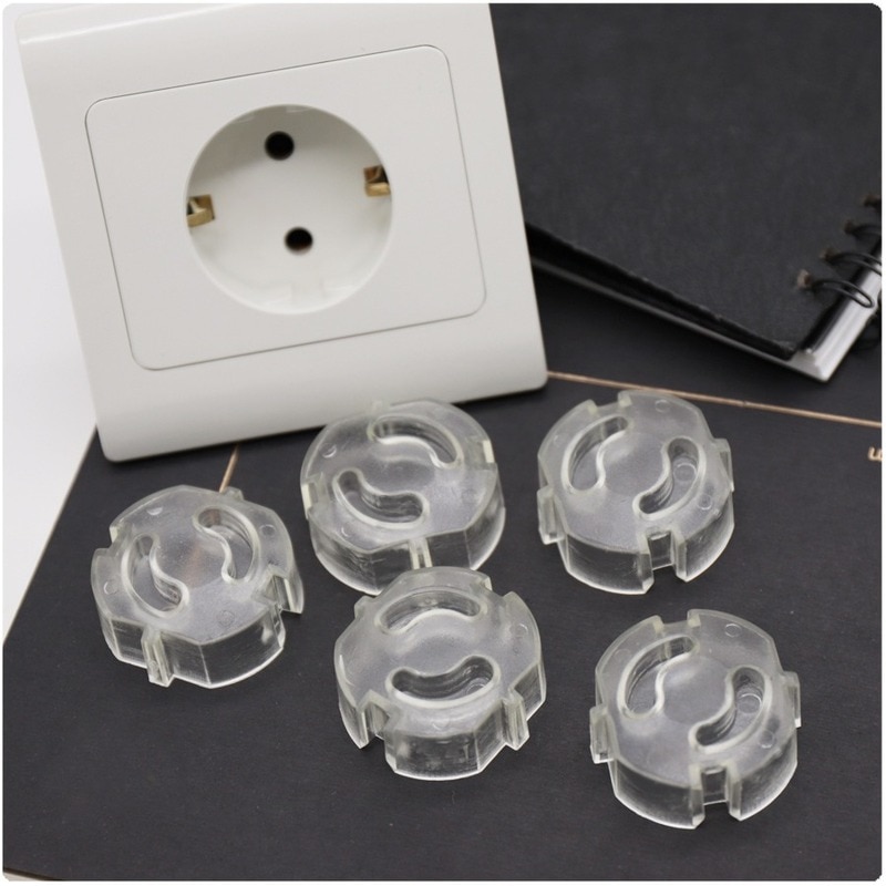 10pcs EU Transparent Baby Safety Electrical Outlet Cover Plugs Power Socket Guard Kids Protection Anti Electric Shock Protector
