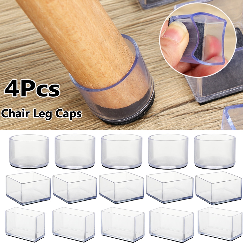 Round Bottom Silicone Feet Protector Pads Chair Leg Caps Floor Protectors PVC Caps Non-slip Furniture Leveling Feet 4pcs/set