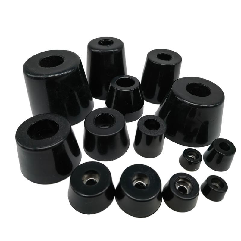4Pcs Black Rubber Feet Tile Floor Protector Shock Pad Non-slip Chair Table Leg Cover Cabinet Bottom Pads Funiture Accessories