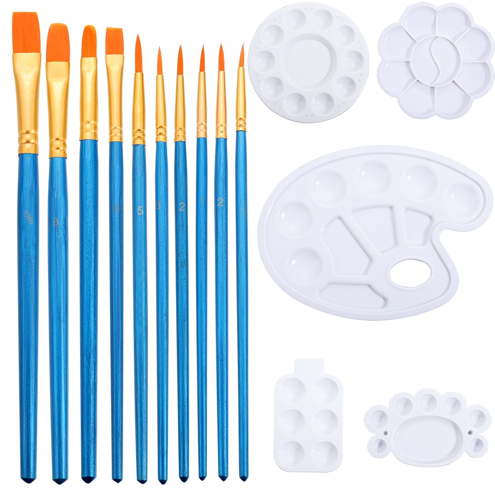 Paint Brush Set Oil Painting Outline Pen Flat Tip Colored Drawing Pen Palette DIY Jewelry Epoxy Resin Glue Tool Graffiti Pen