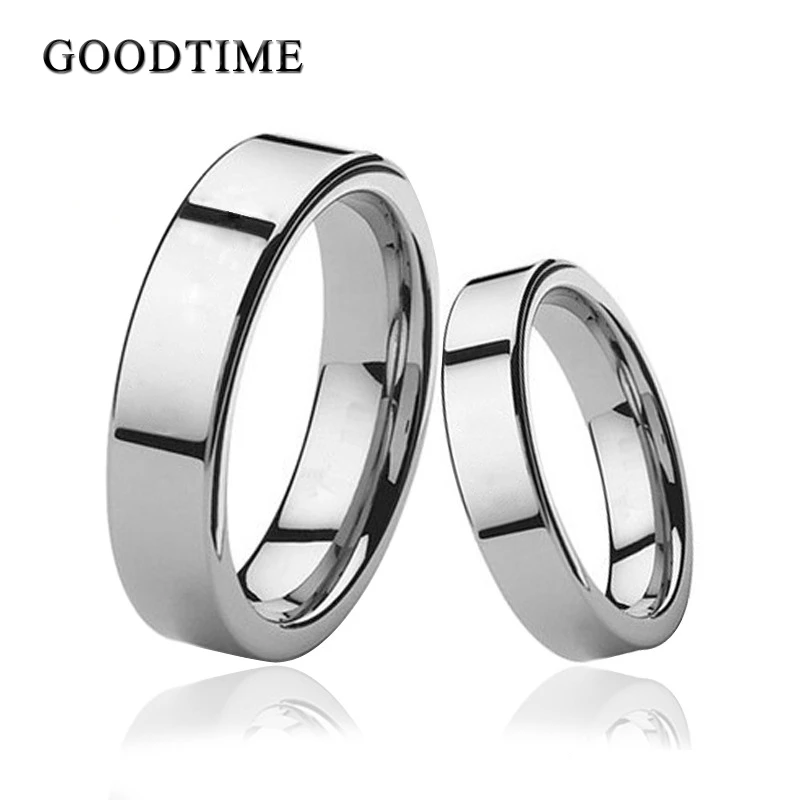 Luxury Tungsten Carbide Couple Rings Engagement Wedding Band Glossy Ring Jewelry Accessories 4MM/3MM