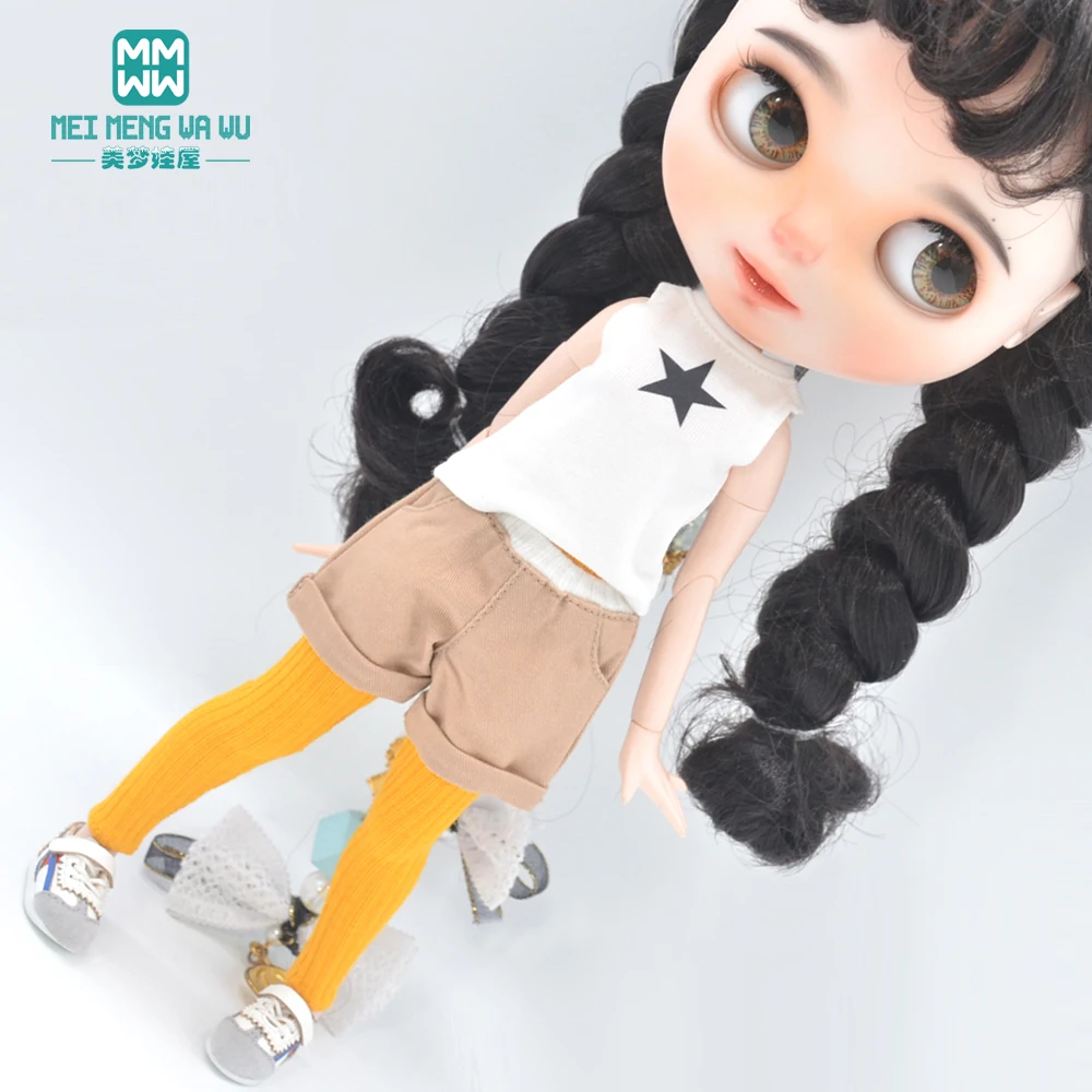 Fits Blyth clothes Azone OB23 OB24 Toys doll accessories Fashion five-star vest  khaki shorts sports