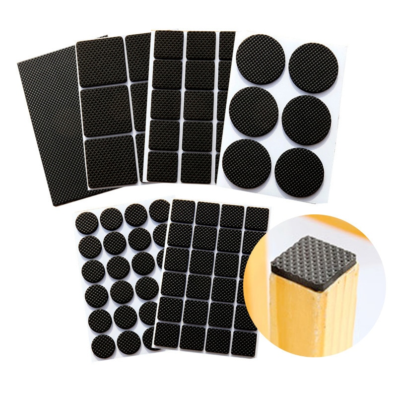 48PCS Self Adhesive Furniture Leg Feet Rug Felt Pads Anti Slip Mat Bumper Damper for Furniture Chair Table Protector Caps