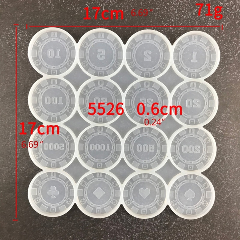 652F Poker Chips Game Coins Epoxy Resin Mold Commemorative Collection Coins Silicone Mould DIY Crafts Jewelry Casting Toosl
